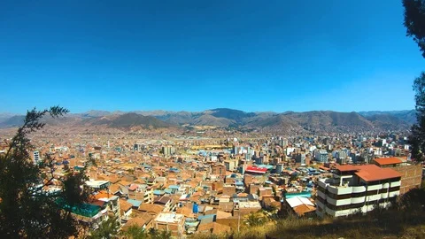 Panoramic view of Cusco city, Peru Stock Footage 115106273
