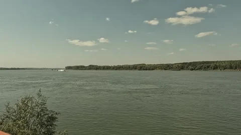 Panoramic view of the Danube River Stock Footage 286789156