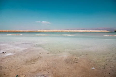 Panoramic view of the Dead Sea, a view of the mountain landscape in the Judean Stock Photos