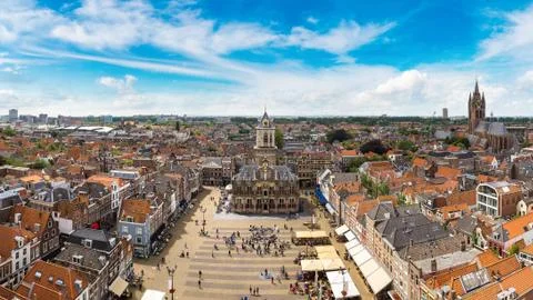 Panoramic view of Delft Stock-Fotos