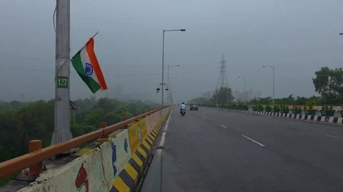 Panoramic View of Delhi Highways Stock Footage 326288537
