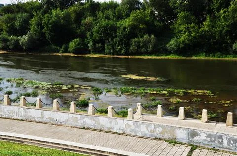 Panoramic view of the Desna river. Stock Photos