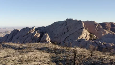 Panoramic View of Devil's Punchbowl Arch. Dramatic bluish Sun Sky. Taken Stock Footage 277653049