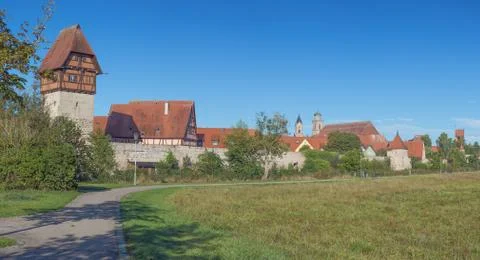 Panoramic view of Dinkelsbuhl Stock Photos
