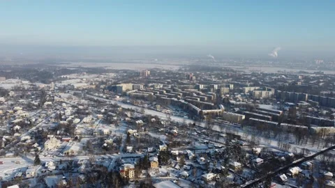 Panoramic view of a district in Riga shot by drone Stock Footage 147031046