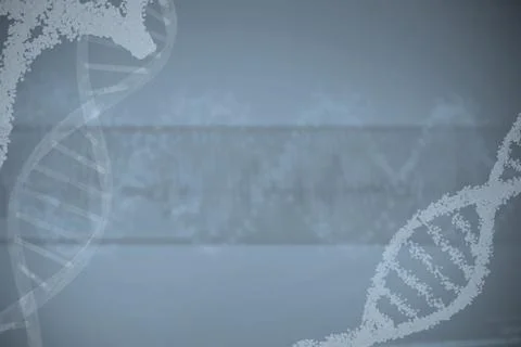 Panoramic view of dna pattern on screen Stock Photos