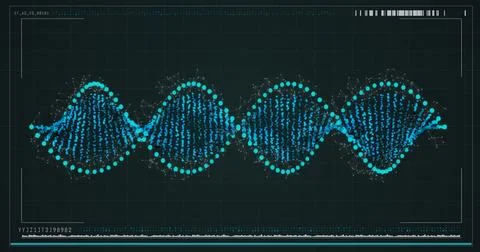 Panoramic view of dna pattern on screen Stock Photos