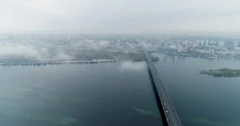 Panoramic view of the Dnipro river and the city of Kiev(Ukraine) Stock Footage 171859919