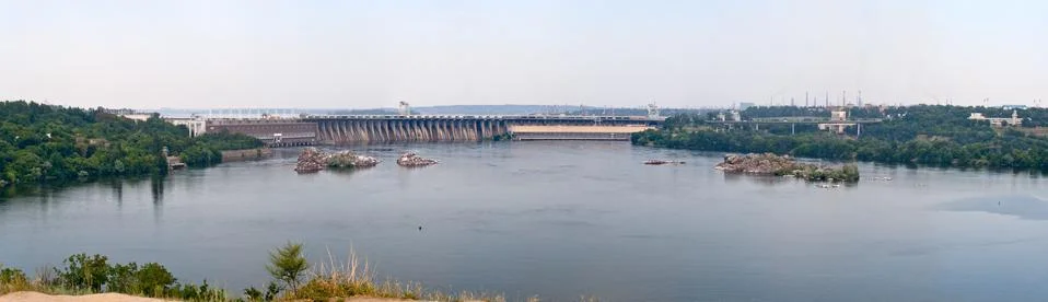 Panoramic view of Dniproges Stock-Fotos