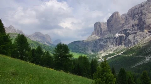 Panoramic view of Dolomites, Italy Stock Footage 51406052
