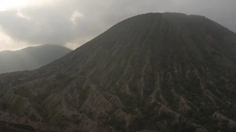 Panoramic view of dormant Mount Batok in Tengger Caldera, East Java, Indonesia Stock Footage 312425429