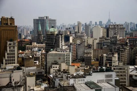 Panoramic view of downtown Stock Photos