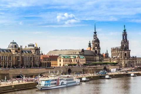 Panoramic view of Dresden Stock Photos