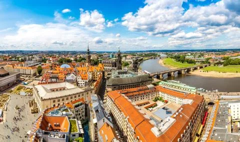 Panoramic view of Dresden Stock Photos