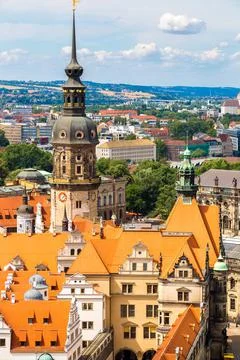 Panoramic view of Dresden Stock Photos