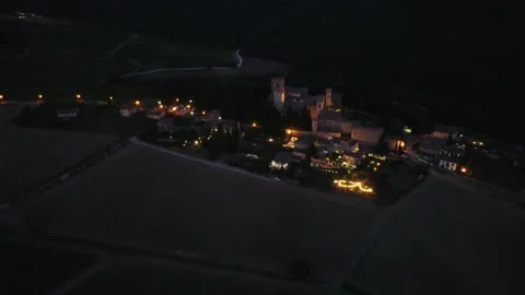 Panoramic view from a drone of Badia a Passignano in the Tuscan countryside Stock Footage 220341060