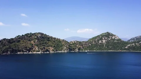 Panoramic view from drone of Marmaris bay, Turkey Stock Footage 93139862