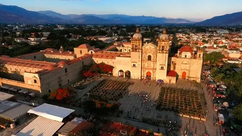 Panoramic  View from a drone, Oaxaca Stock Footage 125635907