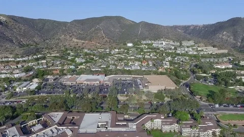 Panoramic view from drone of Pacific Ocean in Laguna Beach Stock Footage 73719107
