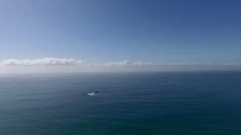 Panoramic view from drone of Pacific Ocean and San Juan Capistrano beach Stock Footage 73720069
