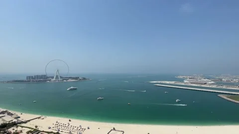 Panoramic view on the Dubai Eye Wheel Stock-Footage 162119645