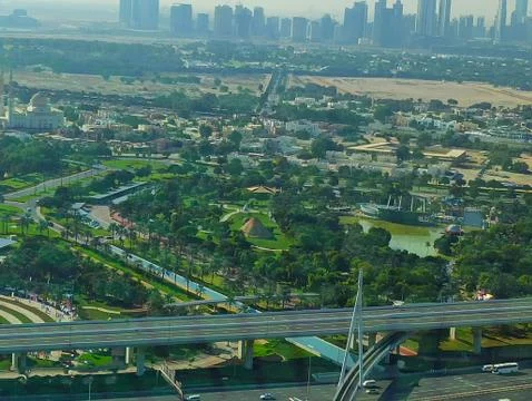 A panoramic view of Dubai Stock Photos