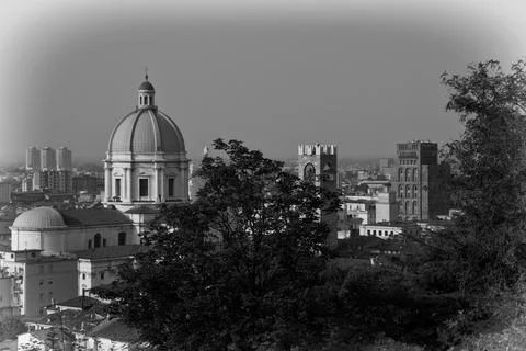 Panoramic view Duomo Vecchio at the Piazza Paolo square in Brescia Stock Photos
