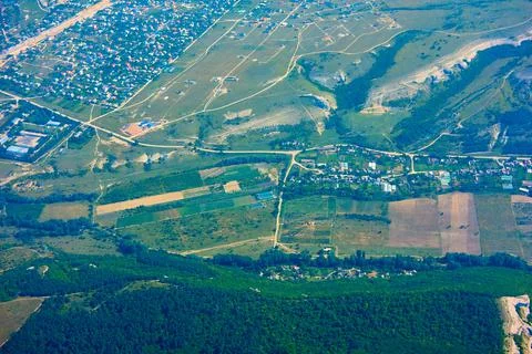 Panoramic view of the earth from above Stock Photos