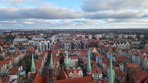 Panoramic view of the eastern part of the Polish city of Gdansk Stock Footage 231558803