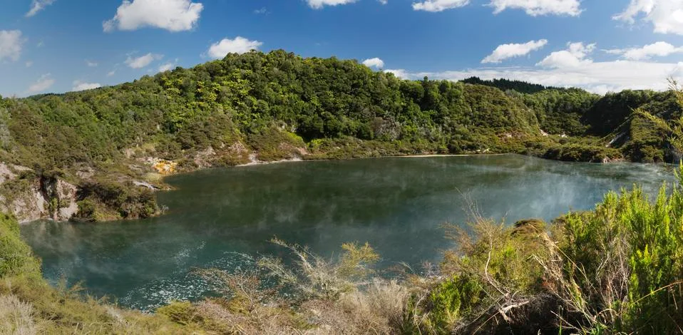 Panoramic view of Echo Crater. Stock Photos