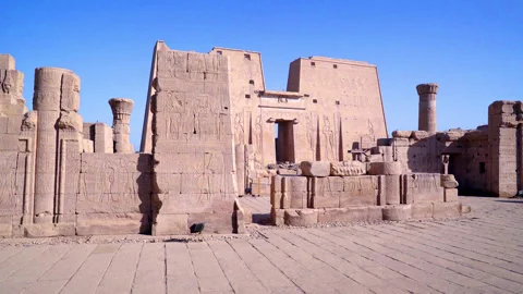 Panoramic view of Edfu Temple. Stock Footage 241291220