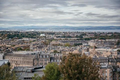 Panoramic View of Edinburgh Cityscape Foto stock