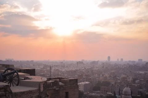Panoramic view of egypt from citadel Stock Photos