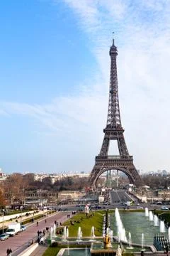 Panoramic view of eiffel tower in paris 스톡 사진