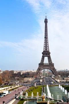 Panoramic view of eiffel tower in Paris panoramic view of eiffel tower in ... Stock-Fotos