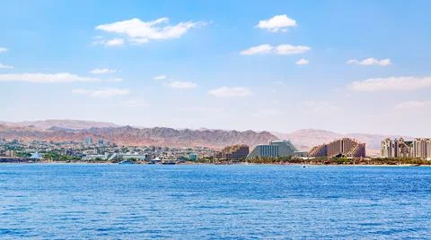 Panoramic view of Eilat Stock Photos