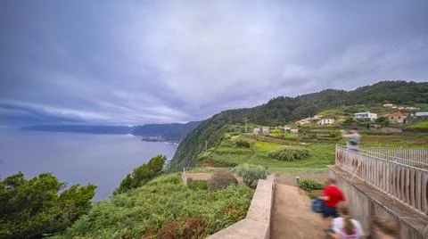 Panoramic View, Eira da Achada Viewpoint, Madeira, Portugal Stock Photos
