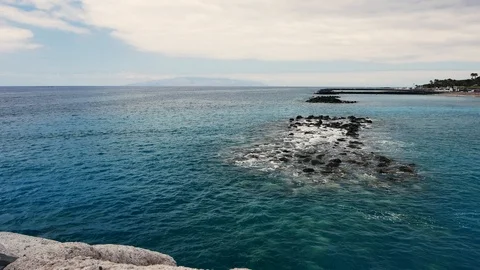Panoramic view on El Duque Beach on Tenerife Island. Stock Footage 99774082