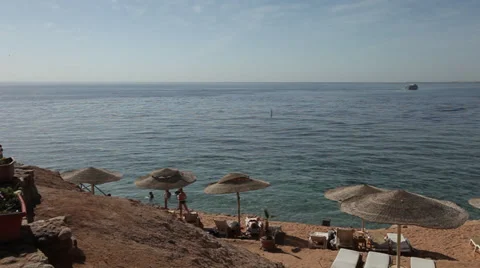 Panoramic view of El Fanar beach, Sharm El Sheikh, Egypt Stock-Footage 39236861