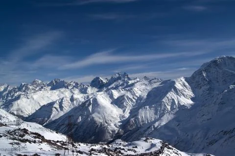Panoramic view from Elbrus Stock Photos