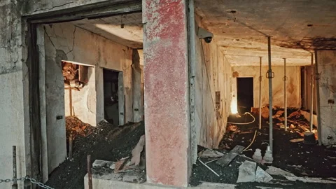 Panoramic view of Eldheimar volcano museum in Iceland. 1973 eruption. Stock Footage 263851530