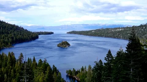 Panoramic View of Emerald Bay, Lake Tahoe, California Stock-Footage 311393580