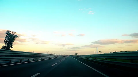 Panoramic view of empty asphalt high road under blue sky Video stock 67625414