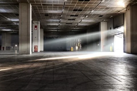 Panoramic view of empty industrial plant site for international fair trades Turi Foto stock