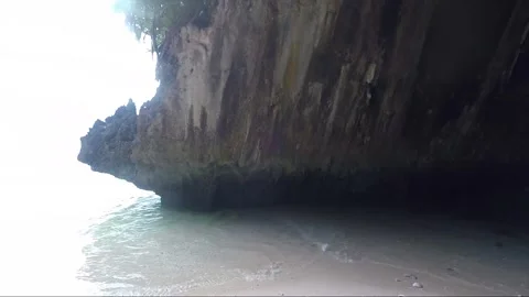 Panoramic View, Empty Sandy Beach, Sipalay, Negros island, Philippines Stock Footage 336793489