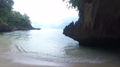 Panoramic View, Empty Sandy Beach, Sipalay, Negros island, Philippines 库存影片 336793491