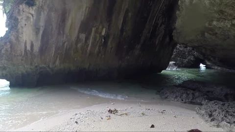 Panoramic View, Empty Sandy Beach, Sipalay, Negros island, Philippines Stock Footage 336904704