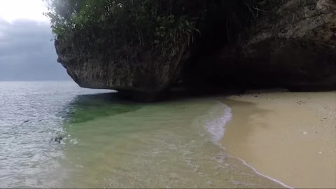 Panoramic View, Empty Sandy Beach, Sipalay, Negros island, Philippines Видео 336958330