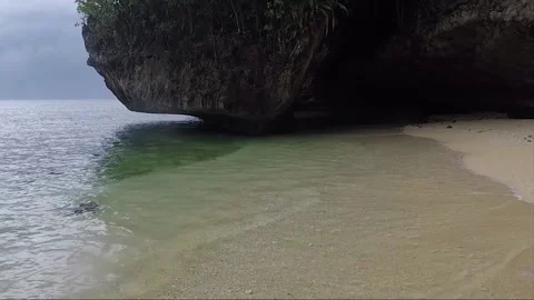 Panoramic View, Empty Sandy Beach, Sipalay, Negros island, Philippines Stockbeeldmateriaal 336958449