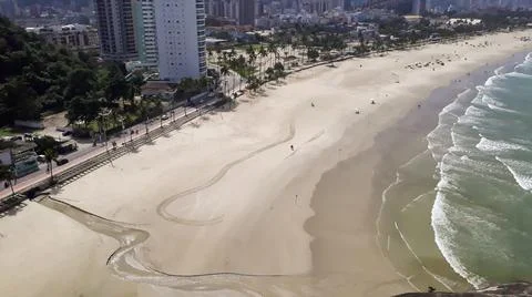 Panoramic view of Enseada beach in Guaruja, Sao Paulo, Brazil Stock Photos